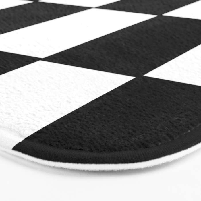 Checkered,black and white checked pattern.Gingham. Bath Mat Gallery Image 3