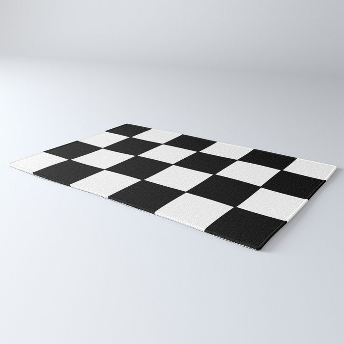 Checkered,black and white checked pattern.Gingham. Rug Gallery Image 3