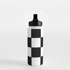 Checkered,black and white checked pattern.Gingham. Water Bottle Gallery Image 2