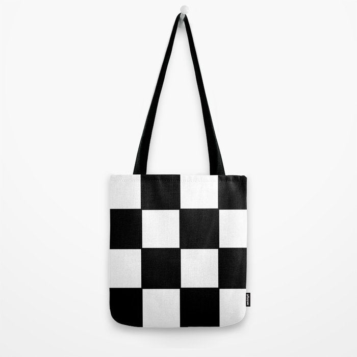 Checkered,black and white checked pattern.Gingham. Tote Bag Gallery Image 2