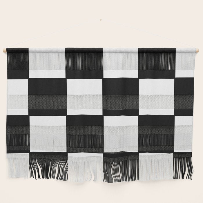 Checkered,black and white checked pattern.Gingham. Wall Hanging Gallery Image 1