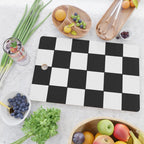 Checkered,black and white checked pattern.Gingham. Cutting Board Gallery Image 2