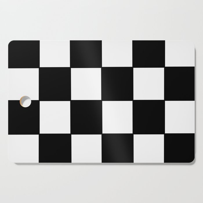 Checkered,black and white checked pattern.Gingham. Cutting Board Gallery Image 1