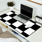 Checkered,black and white checked pattern.Gingham. Desk Mat Gallery Image 2