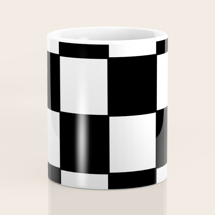 Checkered,black and white checked pattern.Gingham. Coffee Mug Gallery Image 4