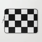 Checkered,black and white checked pattern.Gingham. Laptop Sleeve Gallery Image 1
