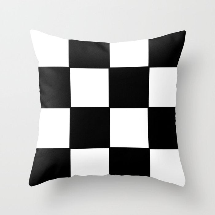 Checkered,black and white checked pattern.Gingham. Throw Pillow Gallery Image 6