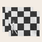 Checkered,black and white checked pattern.Gingham. Placemat Gallery Image 1