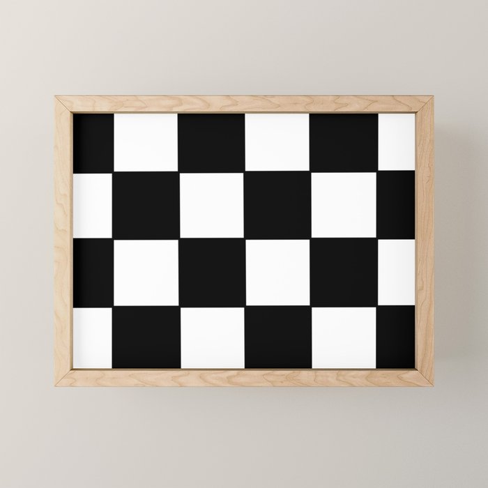 Checkered,black and white checked pattern.Gingham. Mini Art Print Gallery Image 1