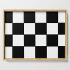 Checkered,black and white checked pattern.Gingham. Serving Tray Gallery Image 1