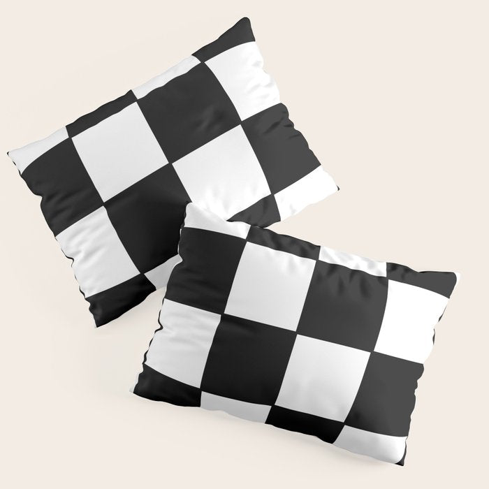 Checkered,black and white checked pattern.Gingham. Pillow Sham Gallery Image 3