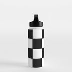 Checkered,black and white checked pattern.Gingham. Water Bottle Gallery Image 3