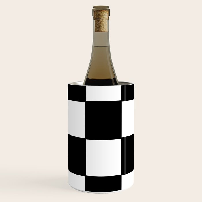 Checkered,black and white checked pattern.Gingham. Wine Chiller Gallery Image 2