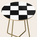 Checkered,black and white checked pattern.Gingham. Side Table Gallery Image 2