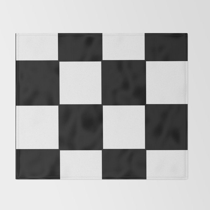 Checkered,black and white checked pattern.Gingham. Throw Blanket Gallery Image 2
