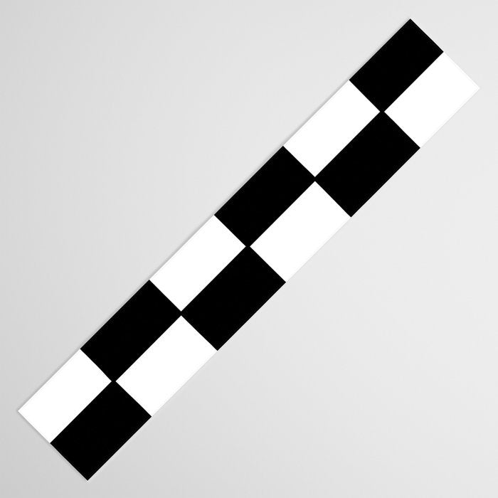 Checkered,black and white checked pattern.Gingham. Table Runner Gallery Image 3