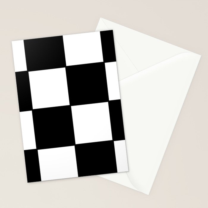 Checkered,black and white checked pattern.Gingham. Stationery Card Gallery Image 2