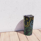 Colorful happy smiling face cartoon pattern Travel Mug Gallery Image 4
