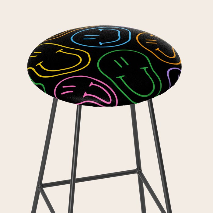 Colorful happy smiling face cartoon pattern Stool Gallery Image 2