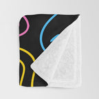 Colorful happy smiling face cartoon pattern Throw Blanket Gallery Image 3