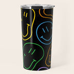 Colorful happy smiling face cartoon pattern Travel Mug Gallery Image 1