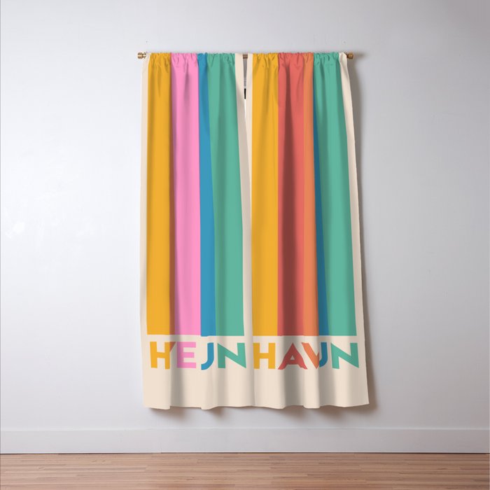 Vintage Rainbow Have Fun Text Window Curtain Gallery Image 3