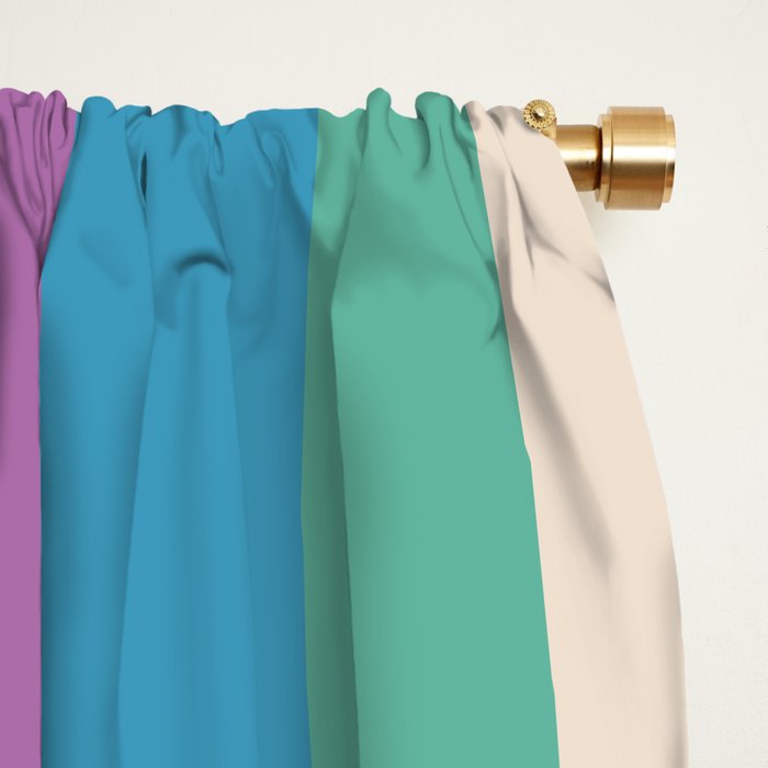 Vintage Rainbow Have Fun Text Window Curtain Gallery Image 2