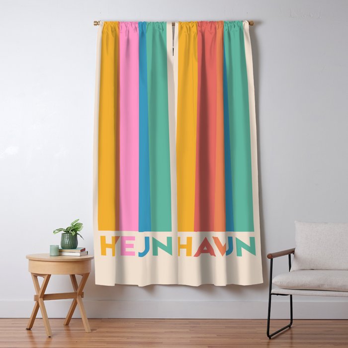 Vintage Rainbow Have Fun Text Window Curtain Gallery Image 1