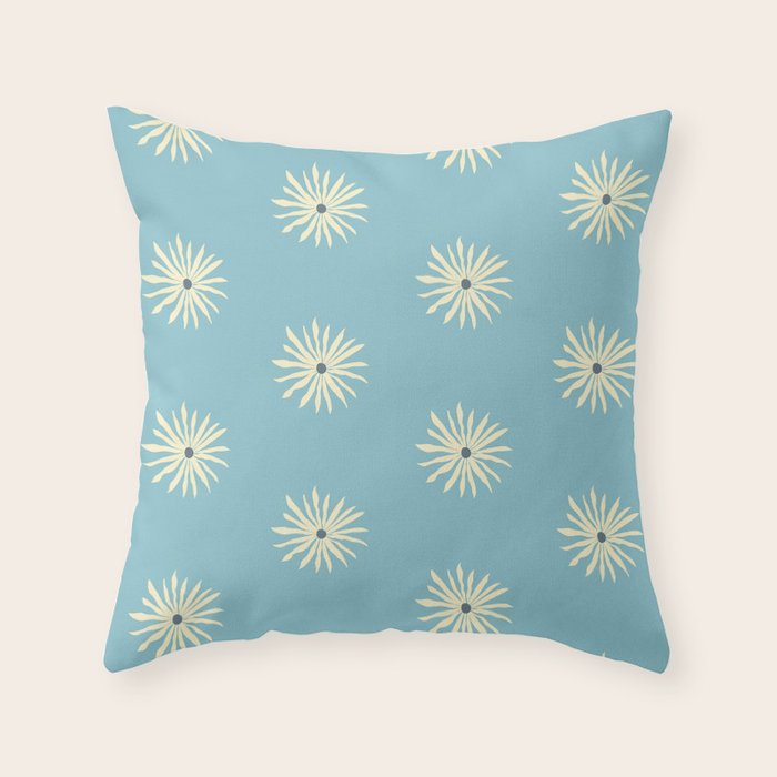 Retro Sun - Blue Sky Throw Pillow Gallery Image 6