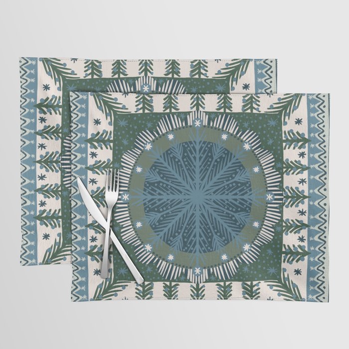 Christmas Symmetric Pattern #3 Placemat Gallery Image 1
