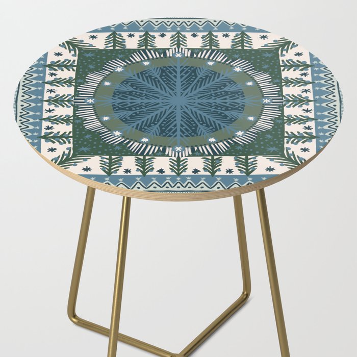 Christmas Symmetric Pattern #3 Side Table Gallery Image 2