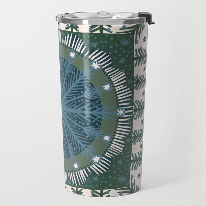 Christmas Symmetric Pattern #3 Travel Mug Gallery Image 2