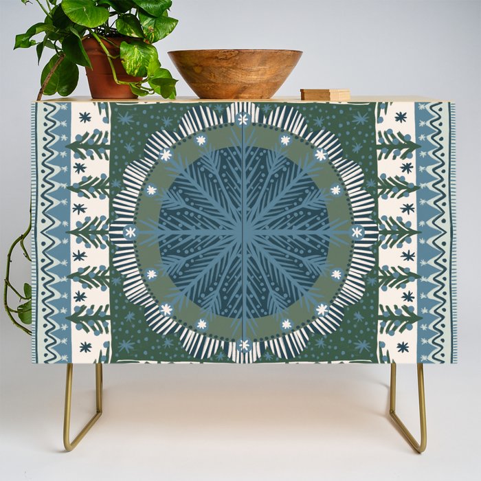 Christmas Symmetric Pattern #3 Credenza Gallery Image 1