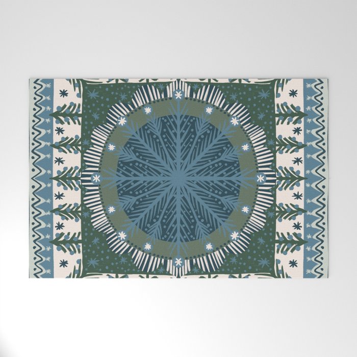 Christmas Symmetric Pattern #3 Welcome Mat Gallery Image 1