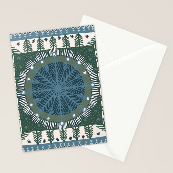 Christmas Symmetric Pattern #3 Stationery Card Gallery Image 2