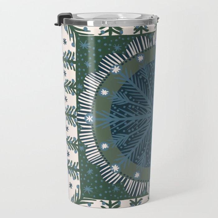 Christmas Symmetric Pattern #3 Travel Mug Gallery Image 3