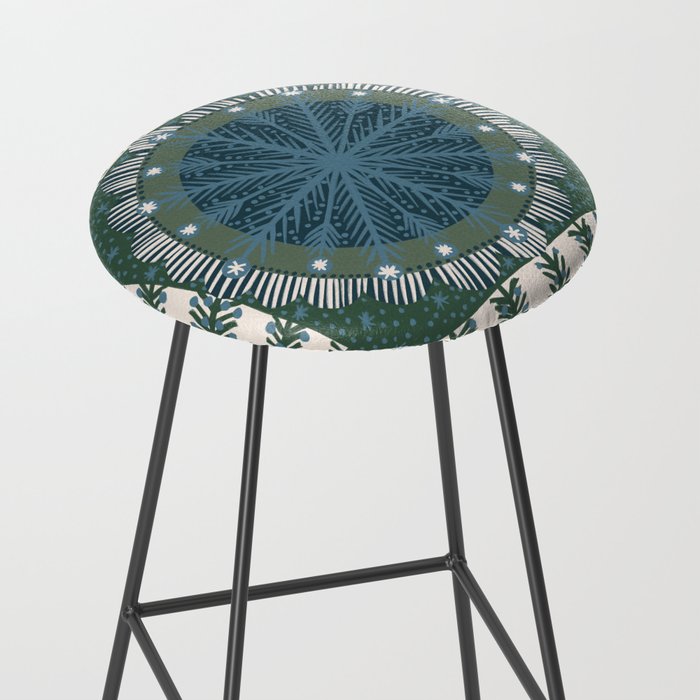 Christmas Symmetric Pattern #3 Stool Gallery Image 2