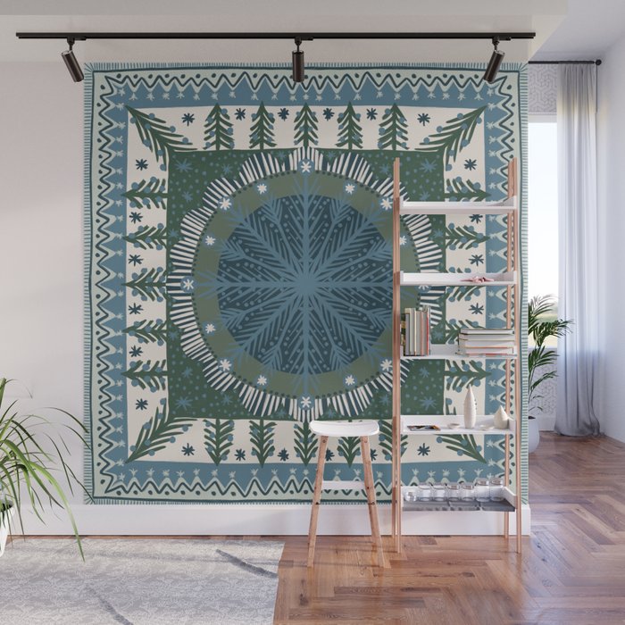 Christmas Symmetric Pattern #3 Wall Mural Gallery Image 1