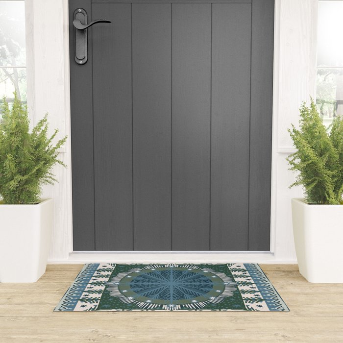 Christmas Symmetric Pattern #3 Welcome Mat Gallery Image 3