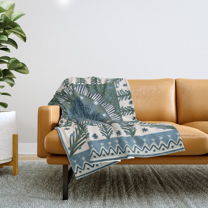 Christmas Symmetric Pattern #3 Throw Blanket Gallery Image 1