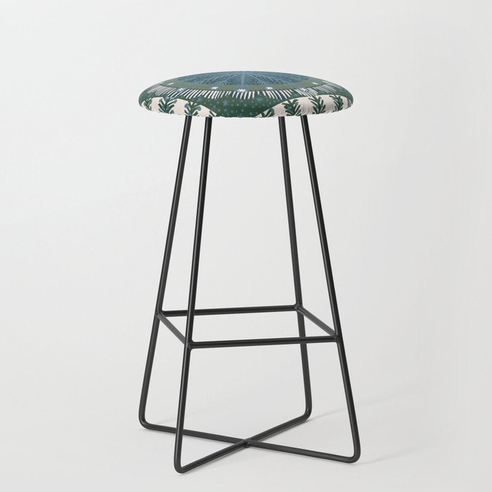 Christmas Symmetric Pattern #3 Stool Gallery Image 1