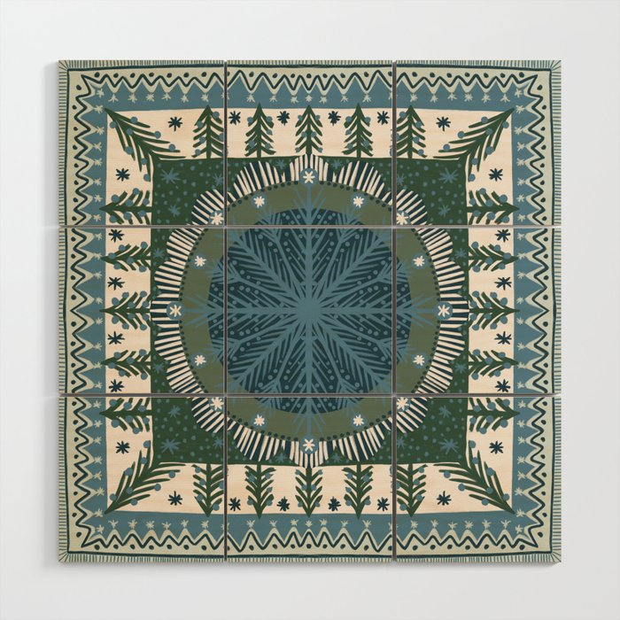 Christmas Symmetric Pattern #3 Wood Wall Art Gallery Image 1