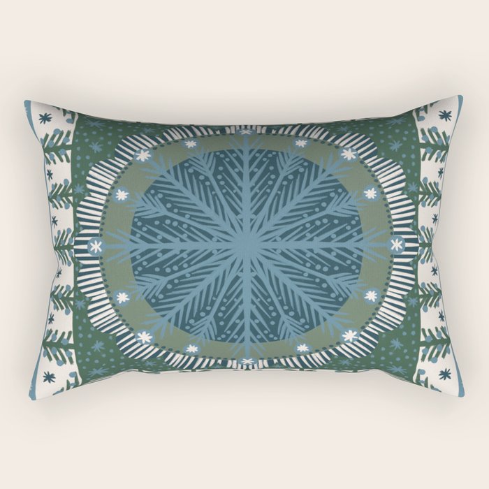 Christmas Symmetric Pattern #3 Rectangular Pillow Gallery Image 1