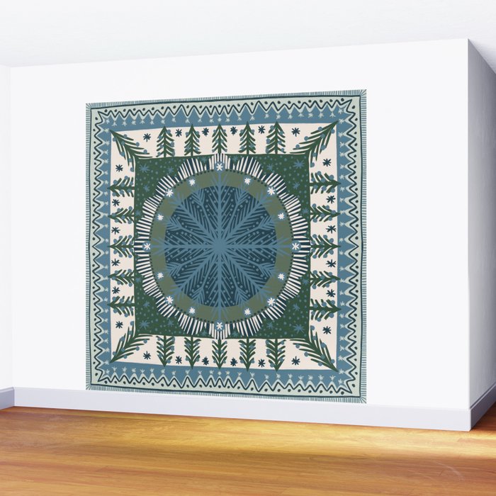Christmas Symmetric Pattern #3 Wall Mural Gallery Image 2
