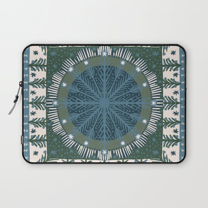 Christmas Symmetric Pattern #3 Laptop Sleeve Gallery Image 1