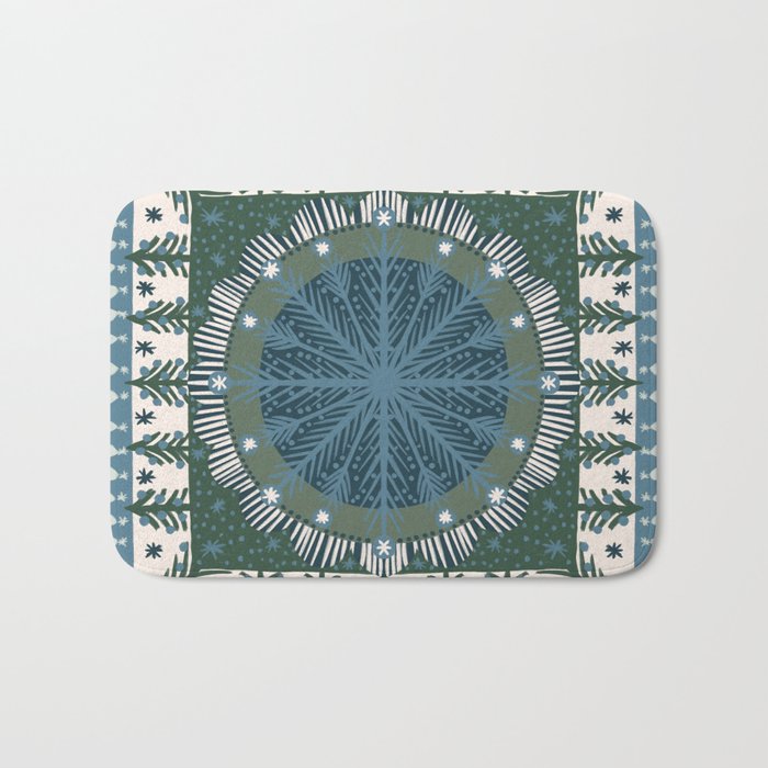 Christmas Symmetric Pattern #3 Bath Mat Gallery Image 1
