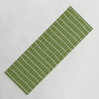 Olive Green Grid | PATTERN 05: The Retro Edition Yoga Mat Gallery Image 1