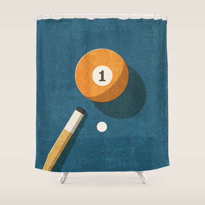 BILLIARDS / Ball 1 Shower Curtain Gallery Image 1