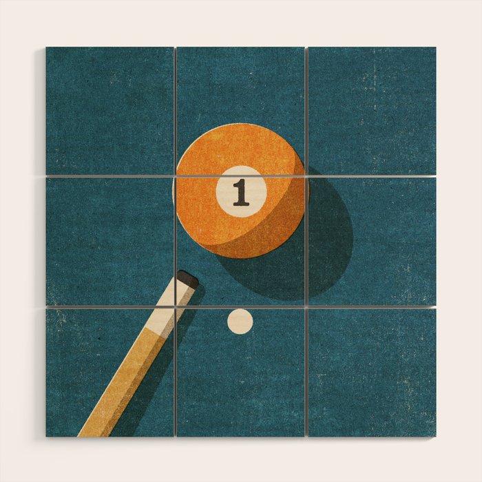 BILLIARDS / Ball 1 Wood Wall Art Gallery Image 1
