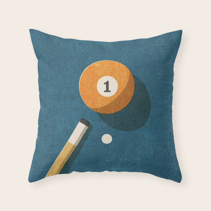 BILLIARDS / Ball 1 Throw Pillow Gallery Image 6